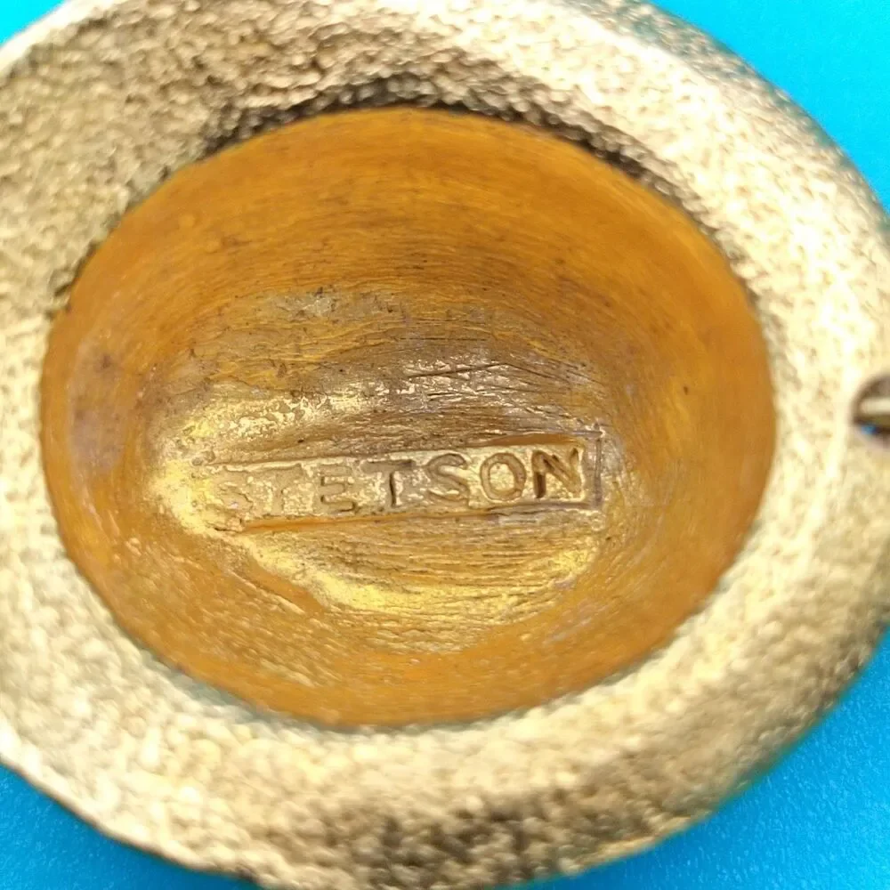 Stetson Keychain Gold-Tone Metal Lobster Clasp Fedora Hat